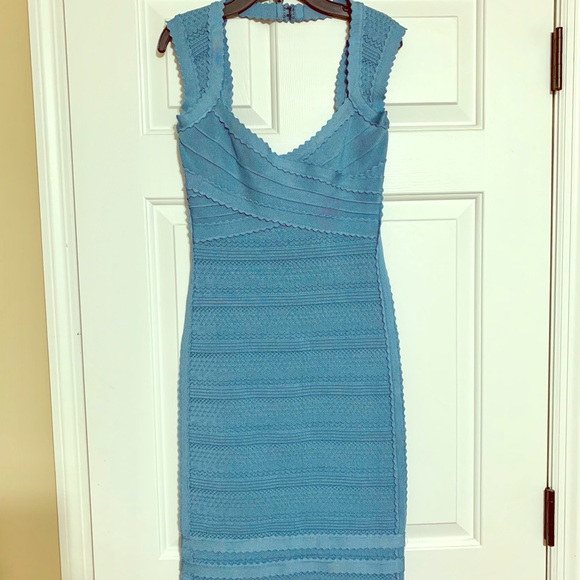 Herve Leger Dress Light Blue S - Picture 4 of 8
